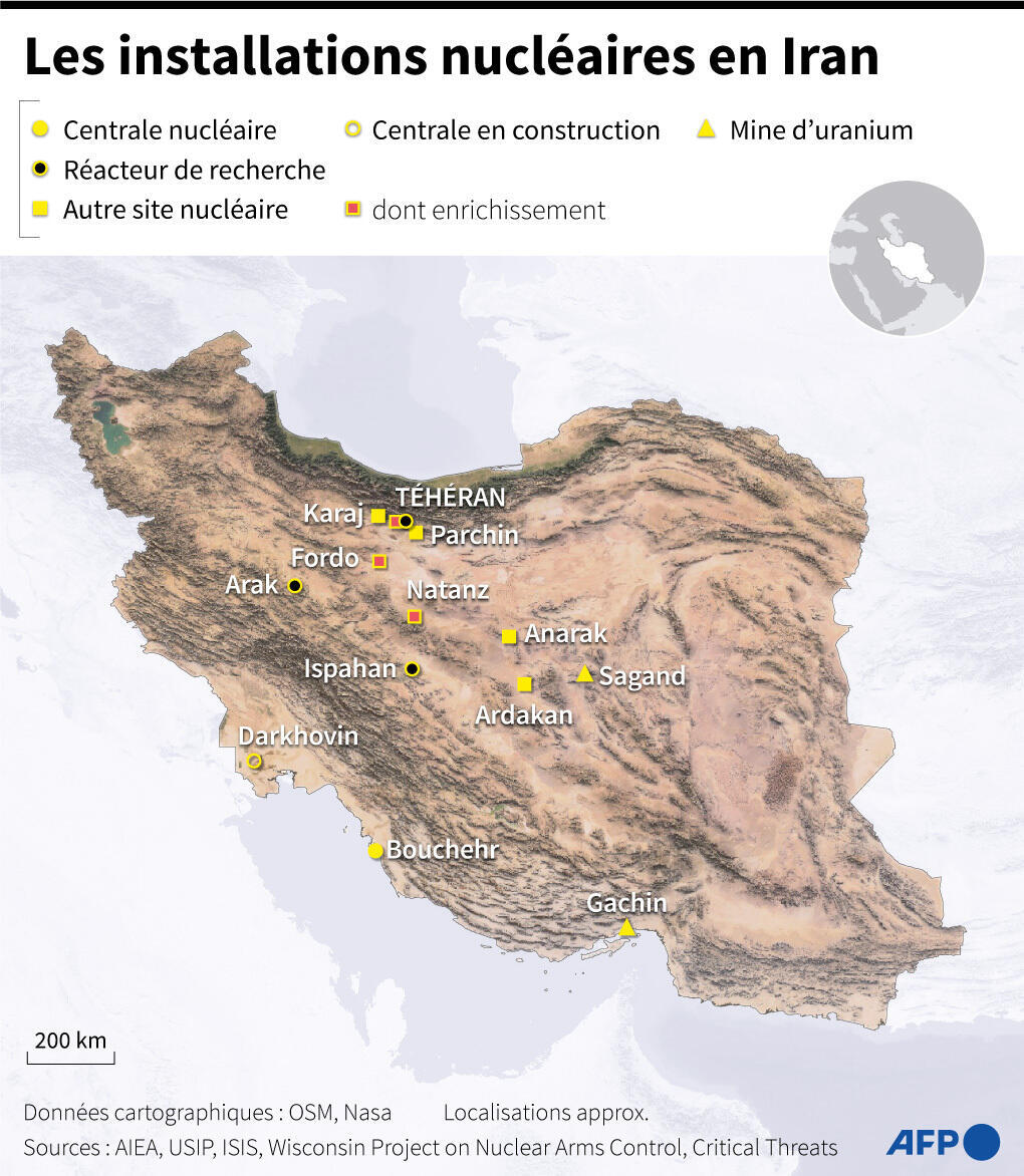 Les installations nucléaires en Iran