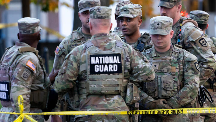 National Guard members pictured at the site of the shooting in Washington, D.C., on November 26, 2025.