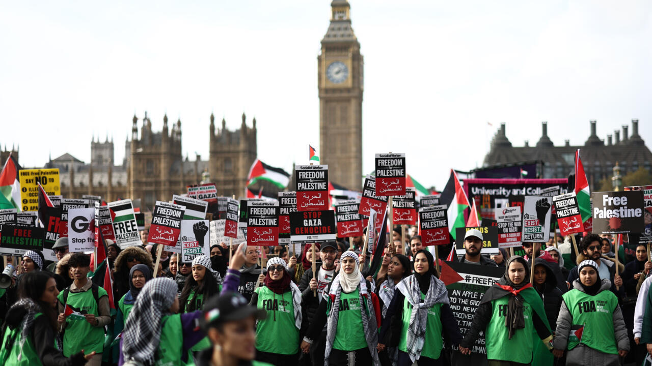 Thousands of pro-Palestinian protesters demand ceasefire during London