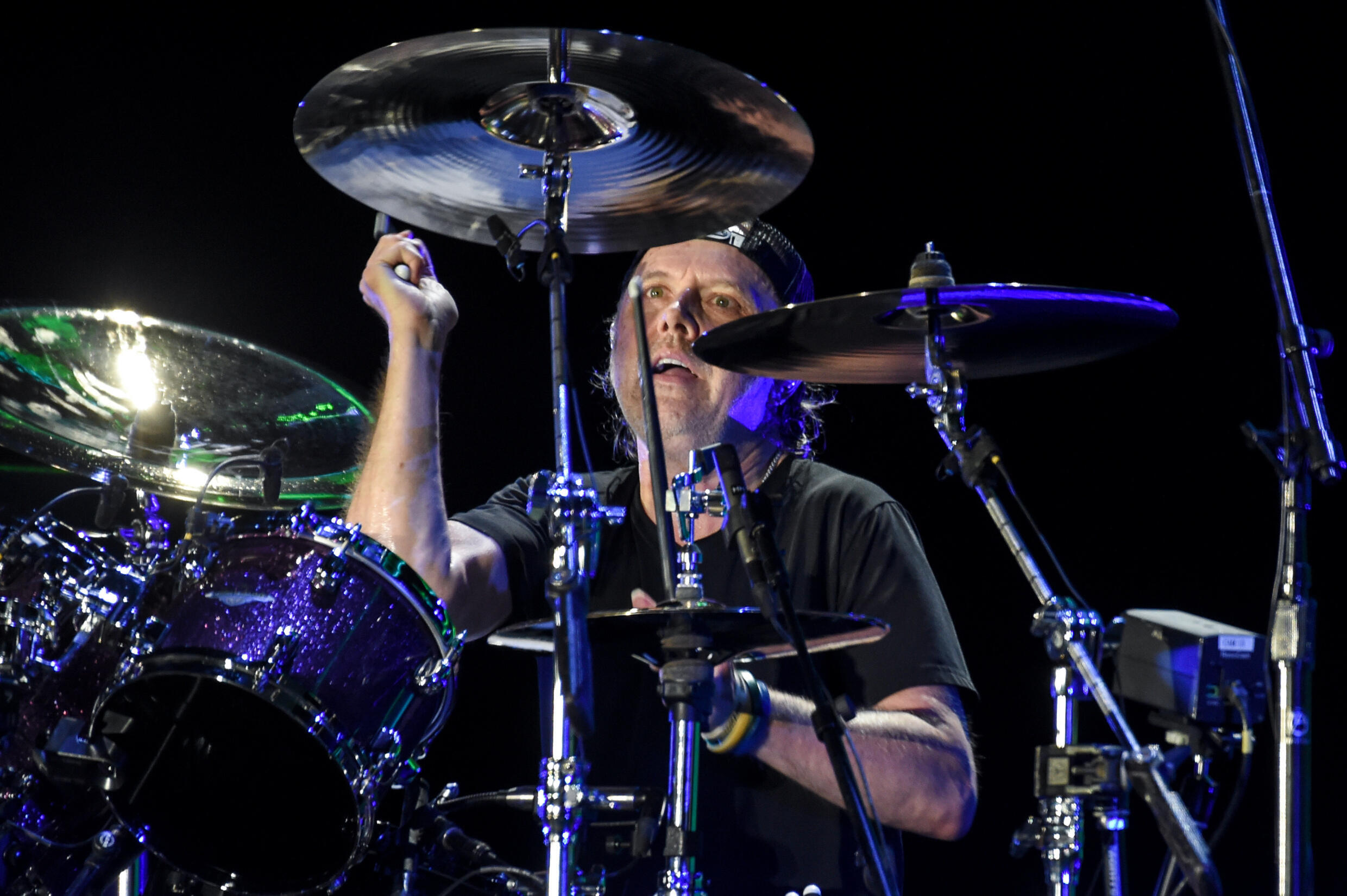 Drummer Lars Ulrich, of the American band Metallica, at the Helvest Festival in Clisson (Western France) on June 26, 2022