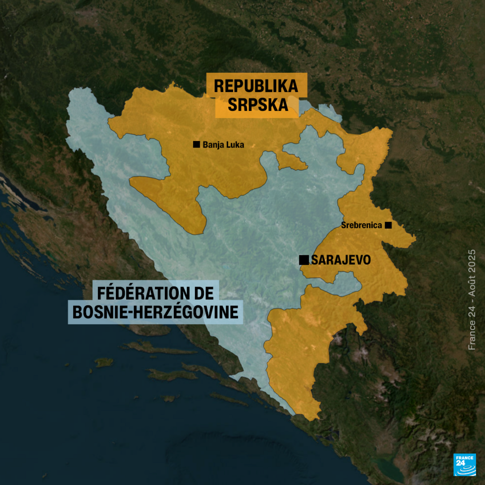 Carte de la Bosnie-Herzégovine