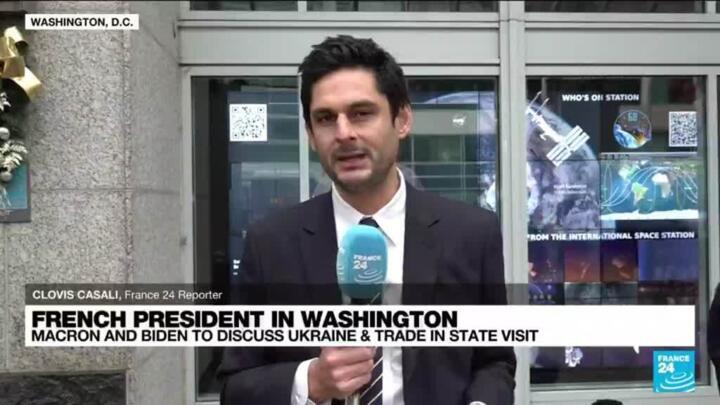 Macron tours Washington ahead of Biden talks on state visit