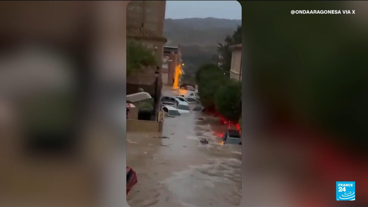Floods trap motorists as torrential rain batters Spain’s Catalonia region