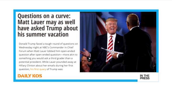 'Matt Lauer may as well have asked Trump about his summer vacation'