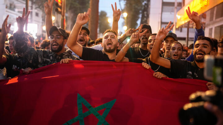 People protest against corruption and calling for healthcare and education reform, in Rabat, Morocco, Thursday, Oct. 2, 2025.
