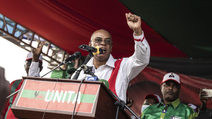 Adalberto Costa Junior, head of the UNITA opposition party, pictured at a campaign rally in Luanda on August 22, 2022.