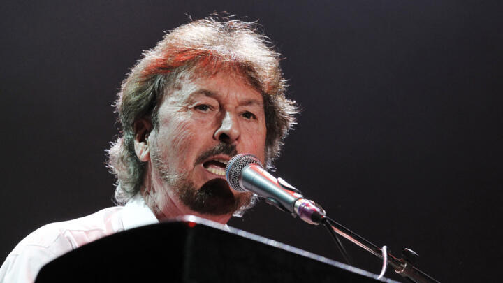 Supertramp rock band's founder, singer and musician Rick Davies performs on stage during a concert on October 18, 2010 at the Bercy POPB concert hall in Paris.