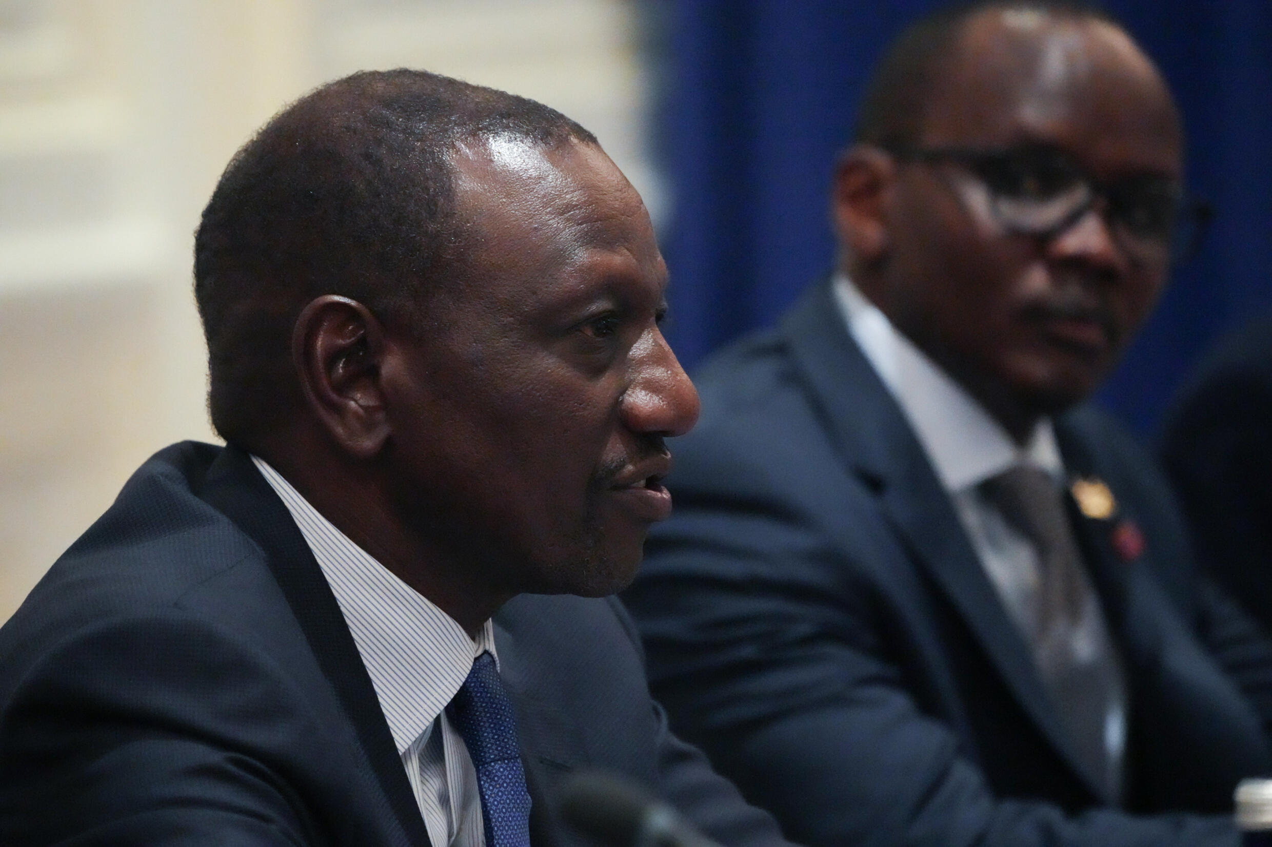 Le président kényan William Ruto, à gauche, lors d'une rencontre en marge de l'Assemblée générale des Nations Unies à New York le 26 septembre 2024