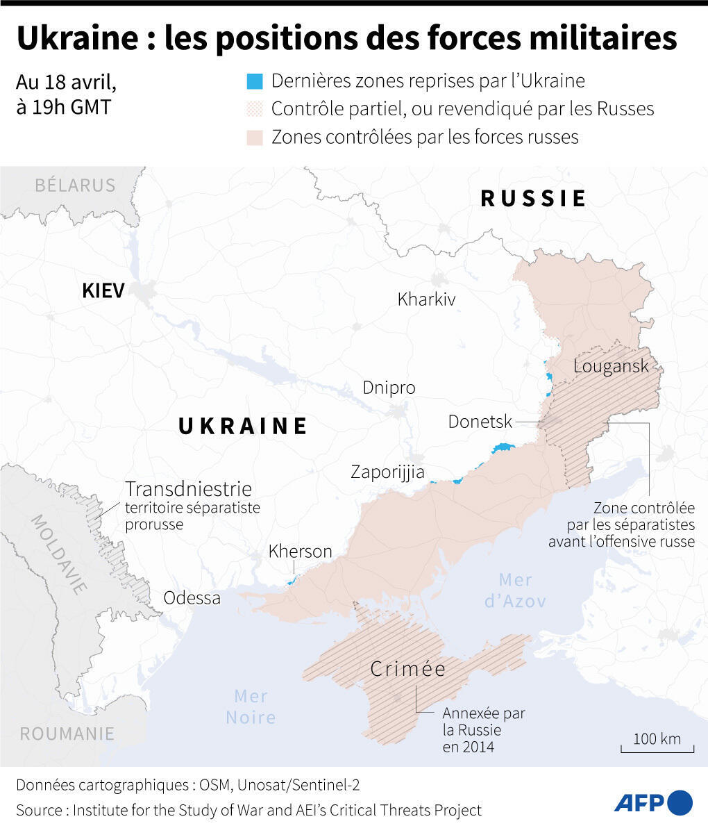 Ukraine: les positions des forces militaires