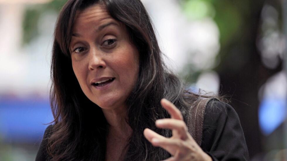 La activista venezolana Rocío San Miguel, que dirige una organización privada centrada en cuestiones de seguridad y defensa nacional, habla durante una conferencia en Caracas, Venezuela, el 14 de septiembre de 2011.