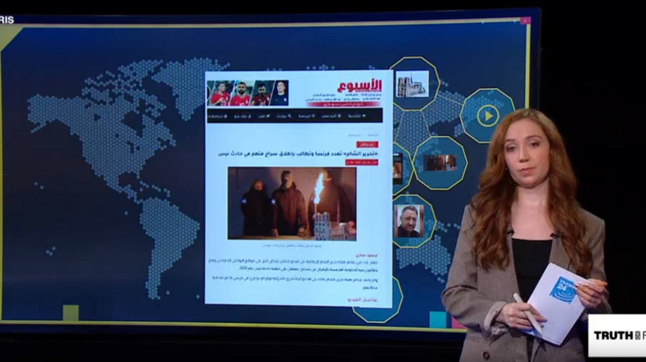 No, this video does not show muslims threatening to burn down the Notre Dame