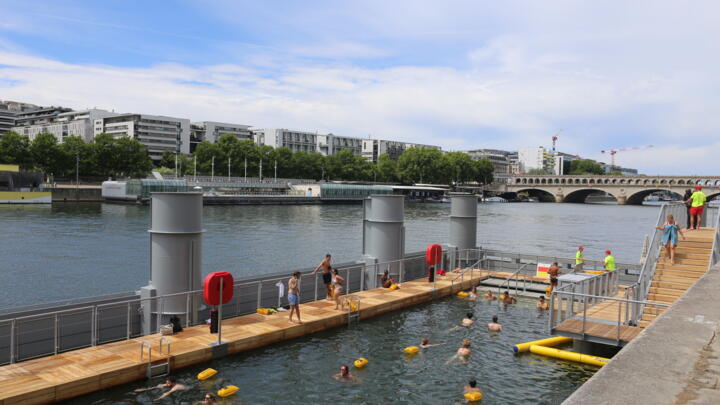 For the first time in a century, Parisians are swimming in the Seine at the Bercy site in the 12th arrondissement.