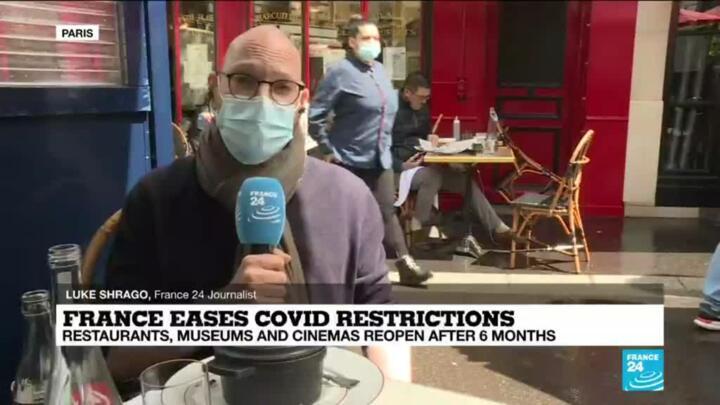 Grand day for the French: Cafe and bistro terraces reopen