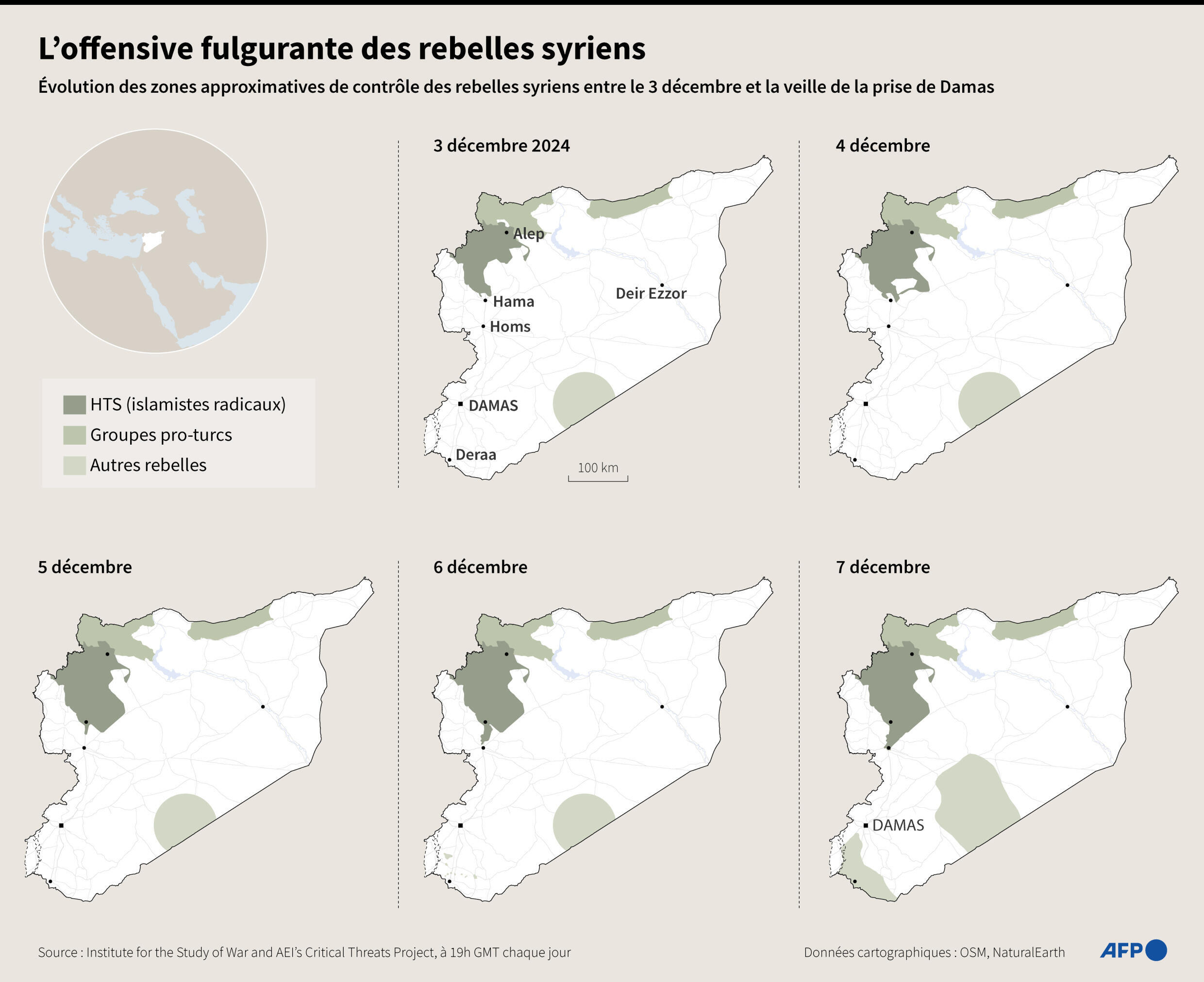 L'offensive fulgurante des rebelles syriens.