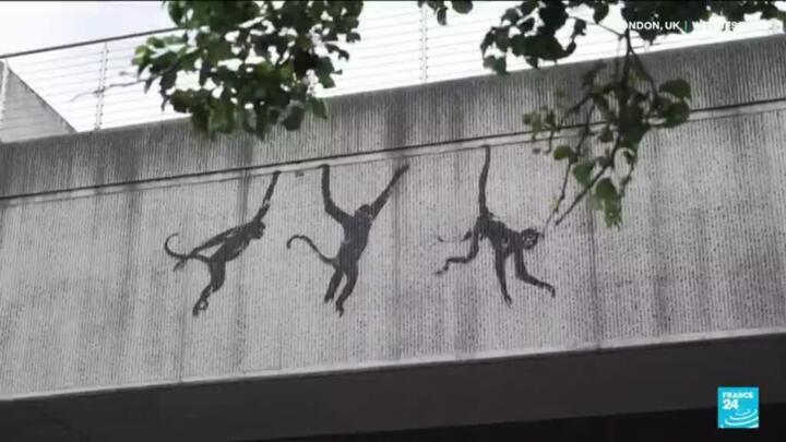 British artist Banksy reveals 3 artworks but no description, fueling speculation about their meaning