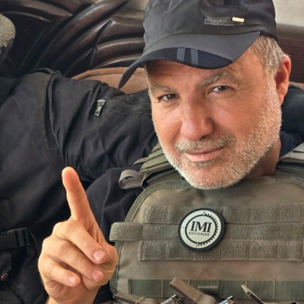 Hussam al-Astal, leader of the Strike Force Against Terror, wearing Israeli IMI military gear. The undated photo was published on his Facebook page.