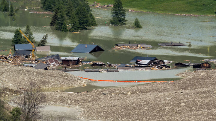The Swiss alp village of Blatten was largely destroyed when the huge glacier collapsed. Picture taken on May 31, 2025.