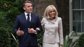 France's President Emmanuel Macron and his wife Brigitte Macron photographed in London, on July 9, 2025.