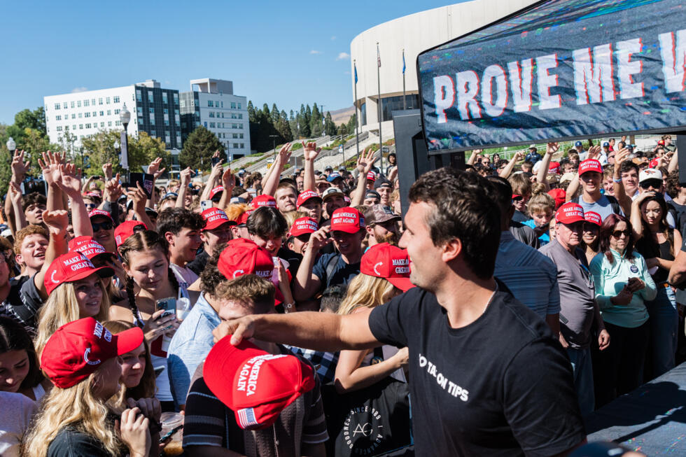 Charlie Kirk, lors d'un rassemblement à Reno, au Nevada, le 8 octobre 2024