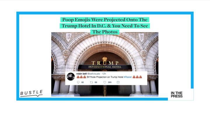 Citizen protest: Artist projects s***hole onto Trump's Washington hotel