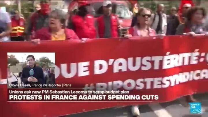 Thousands protest in France against spending cuts