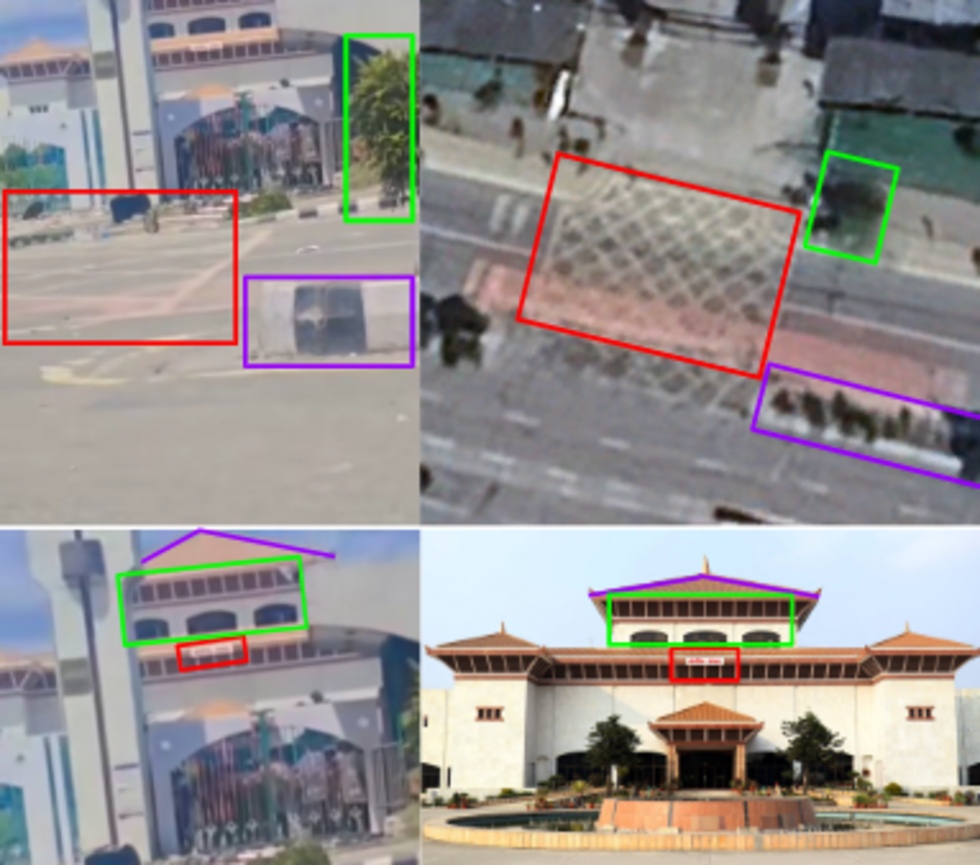 This video was taken in front of the Nepalese parliament, which is easy to recognise.