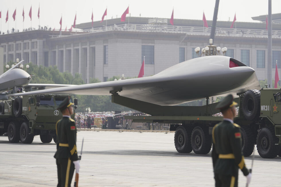 GJ-11 stealth unmanned combat aerial vehicles took part in the parade on Tiananmen Square in Beijing.
