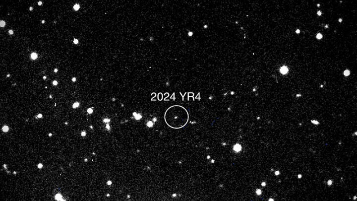 The 2024 YR4 asteroid as observed by the Magdalena Ridge 2.4m telescope at the New Mexico Institute of Technology on January 27, 2025.