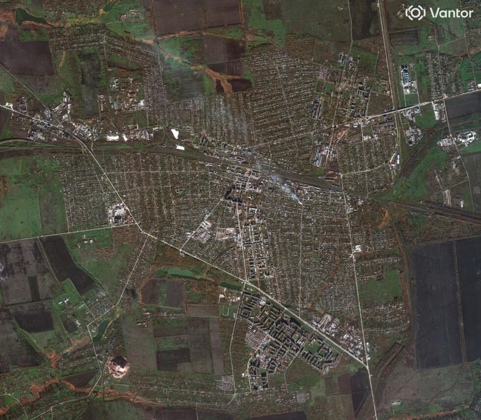 Archivo: Imagen satelital de la ciudad de Pokrovsk, en la región de Donetsk, Ucrania, el 3 de noviembre de 2025.