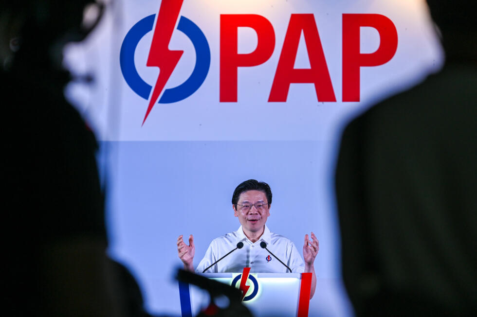 Le Premier ministre singapourien Lawrence Wong, le 1er mai 2025 à Singapour.