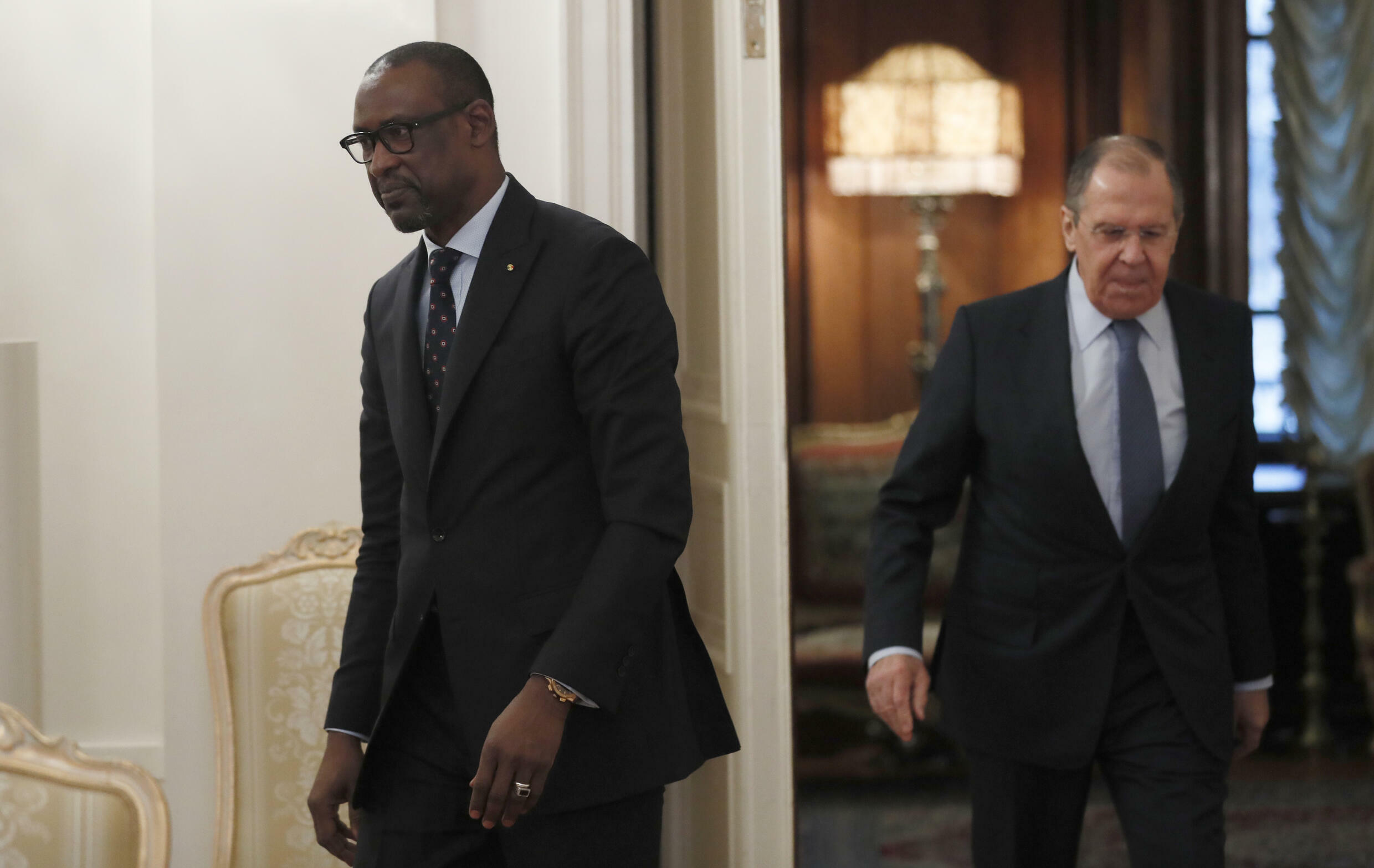 Переговоры в Москве: министр иностранных дел России Сергей Лавров и его малийский коллега Абдулай Диоп, на снимке 11 ноября.