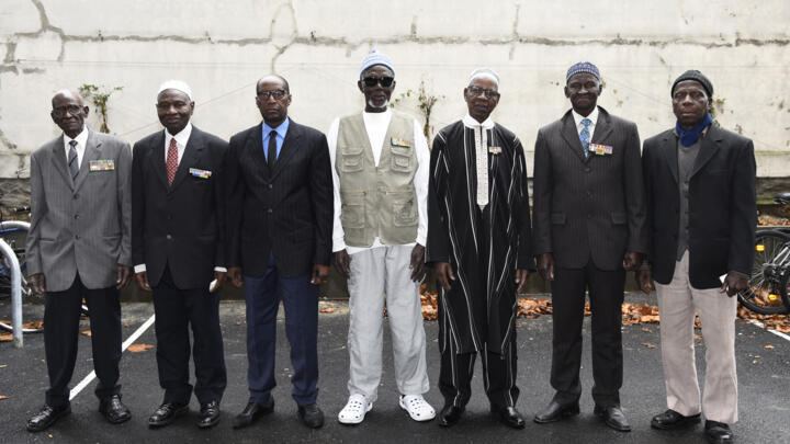 Former members of a French colonial infantry corps known as the "Tirailleurs" pictured in a suburb of Paris in December 2016.