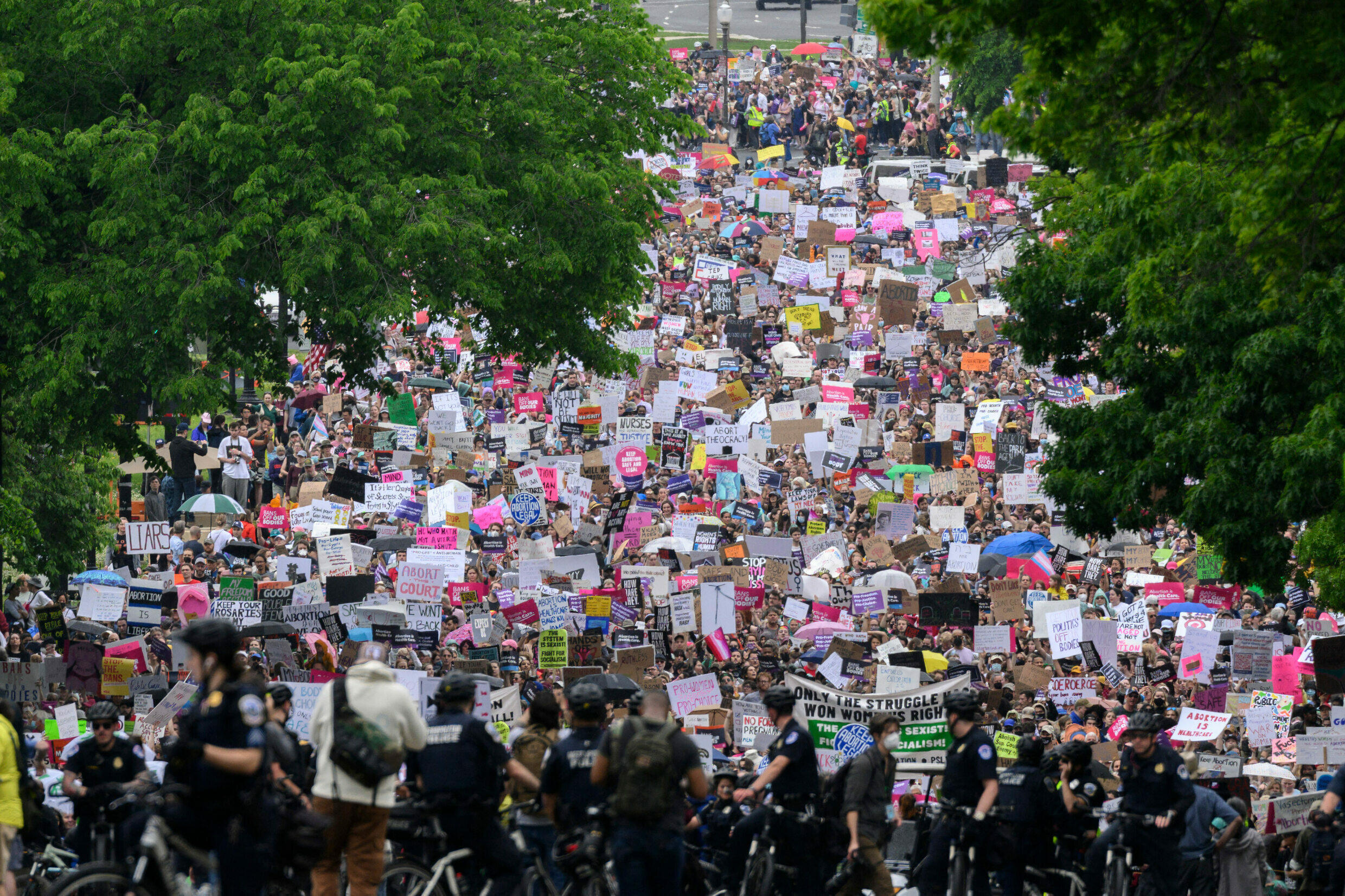 Activistas participan en la marcha por el acceso al aborto en Washington, DC, el 14 de mayo de 2022.