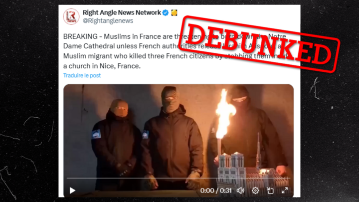 This video allegedly showing “Muslims” threatening Paris’s Notre-Dame is fake.