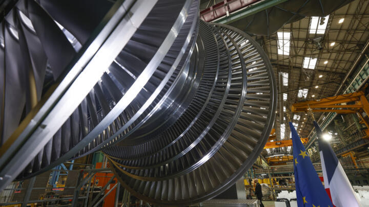 File photo of a nuclear turbine at the GE Steam Power System site in Belfort, France taken Febraury 10, 2022.