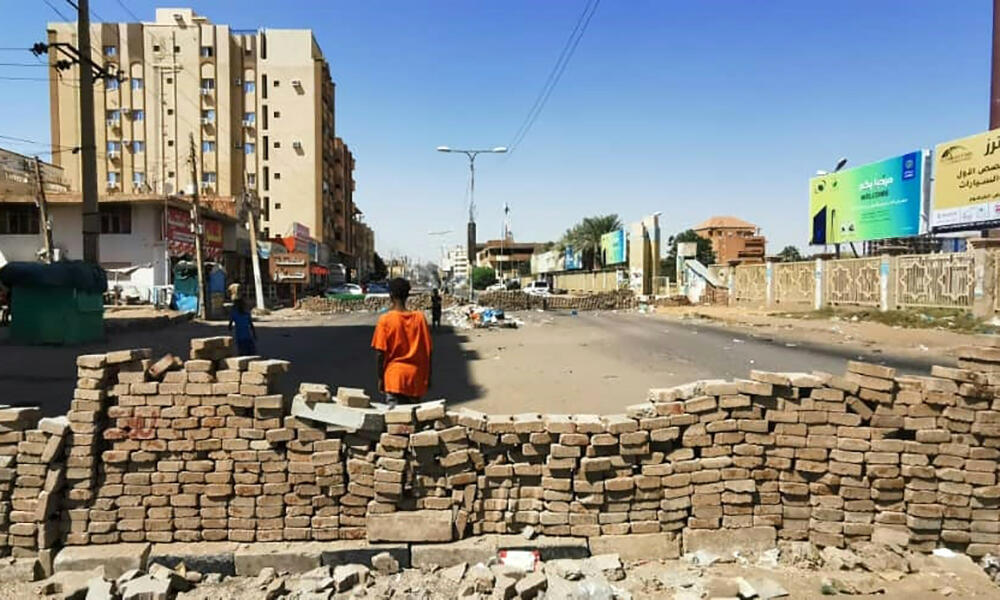 Protesters built street barricades in Khartoum after the call for civil disobedience