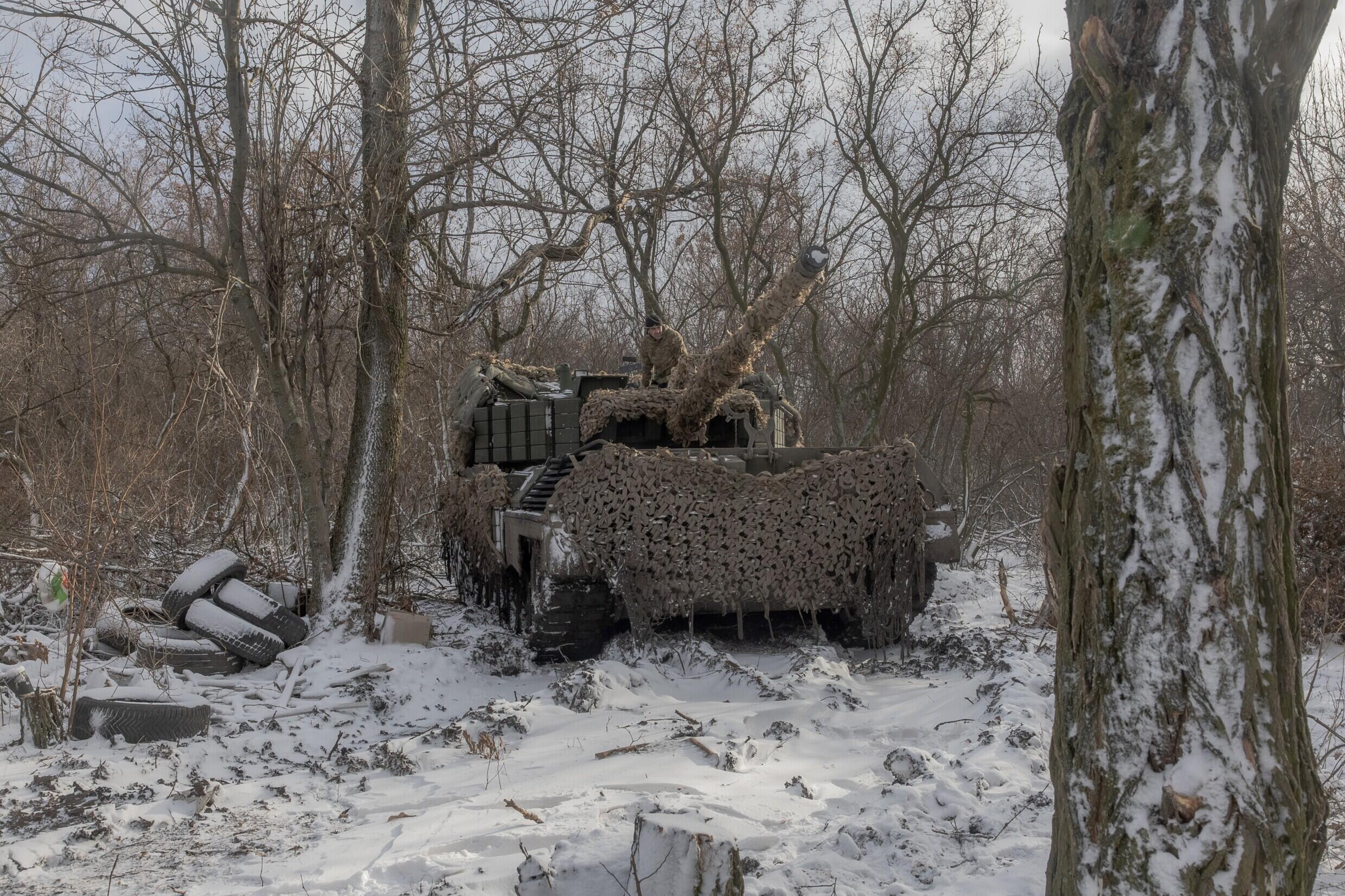 Un char Leopard 1A5 ukrainien près de Pokrovsk, dans la région orientale de Donetsk, le 13 décembre 2024