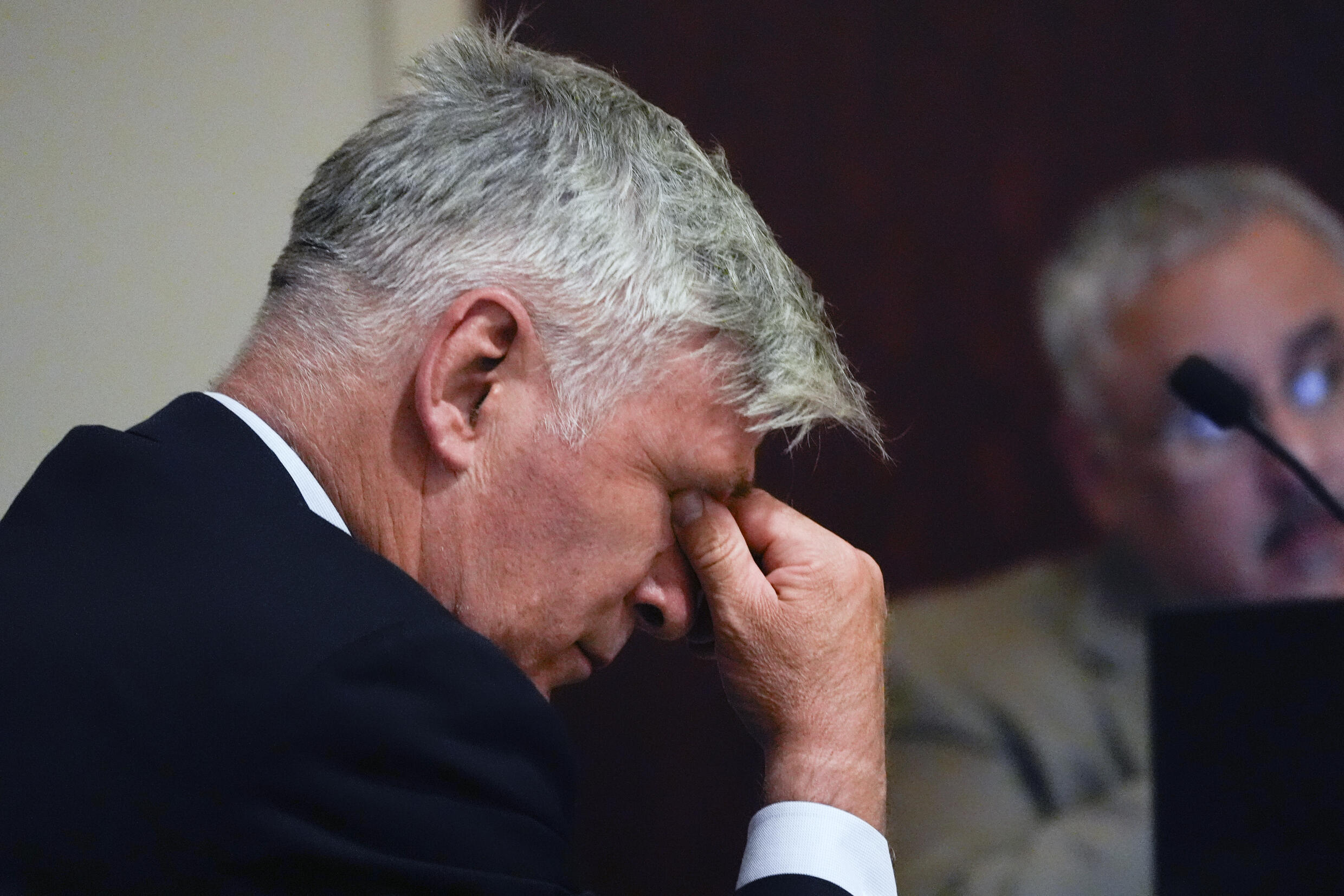 L'acteur américain Alec Baldwin lors d'une audience préliminaire à Santa Fe, , le 8 juillet 2024 au Nouveau Mexique