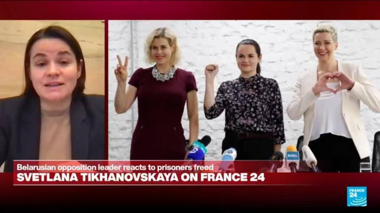 ‘Druk werkt’: Wit-Russische oppositieleider Tichanovskaja reageert op de vrijlating van politieke gevangenen