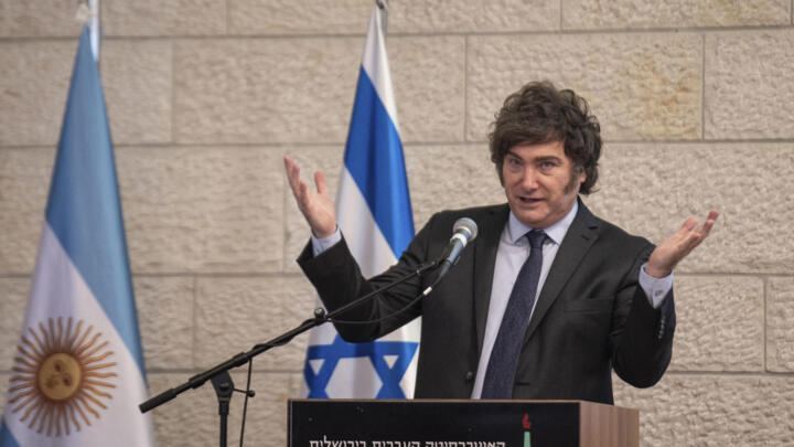 Foto de archivo de Javier Milei, durante un discurso en la Universidad Hebrea de Jerusalén. 12 de junio de 2025.
