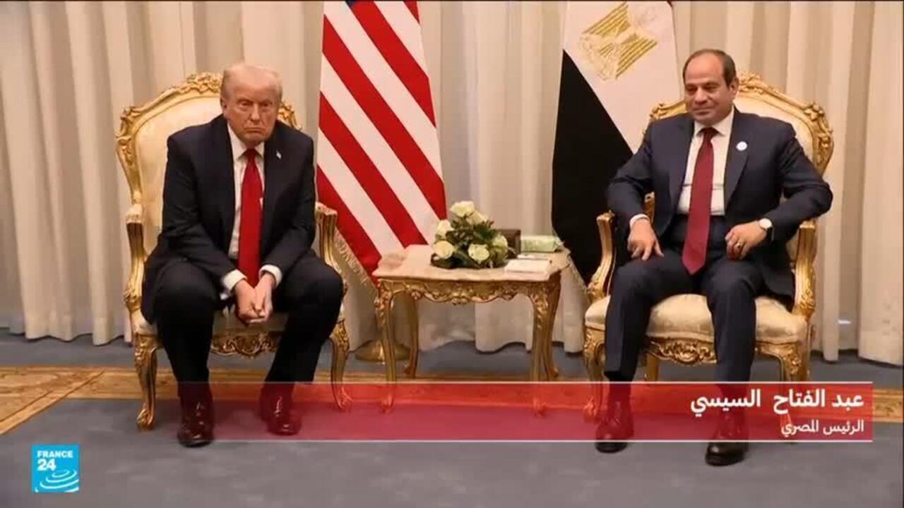 السيسي يرحب بترامب بعد تصريح له ولوزير خارجيته فور وصولهم إلى شرم الشيخ