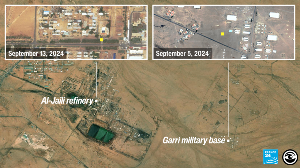 This map shows the locations of the two incidents around the al-Jaili complex in September 2024, where barrels of chlorine were dropped.