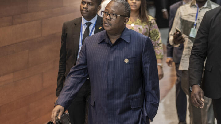 File photo: Guinea Bissau President Umaro Sissoco Embalo arrives at the Africa Union headquarters in Addis Ababa on February 19, 2023. 