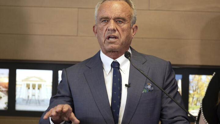 Health and Human Services Secretary Robert F. Kennedy Jr. speaks during a press conference, Monday, April 7, 2025, in Salt Lake City.