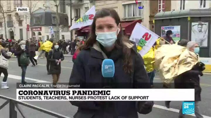 France’s students, teachers, nurses protest lack of support during Covid-19 pandemic