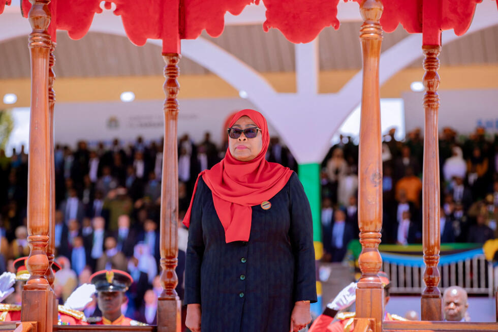 La présidente tanzanienne Samia Suluhu Hassan lors de son investiture à Dodoma, en Tanzanie, le 3 novembre 2025.