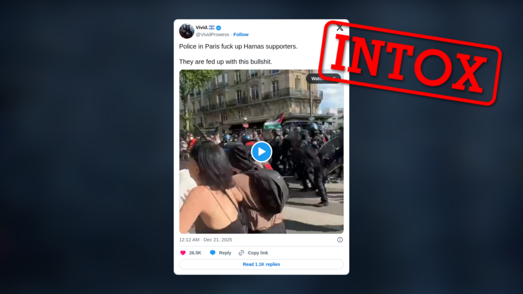 Non, cette vidéo ne montre pas des partisans du Hamas interpellés par la police à Paris