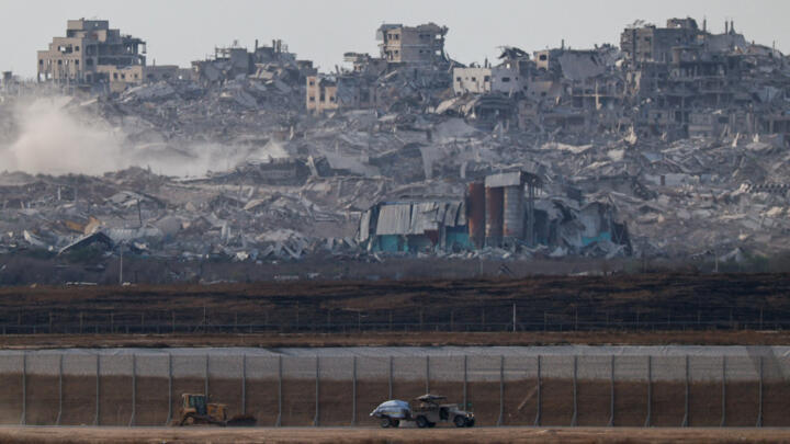 An Israeli military vehicle manoeuvres near the Israel-Gaza border on July 1, 2025.