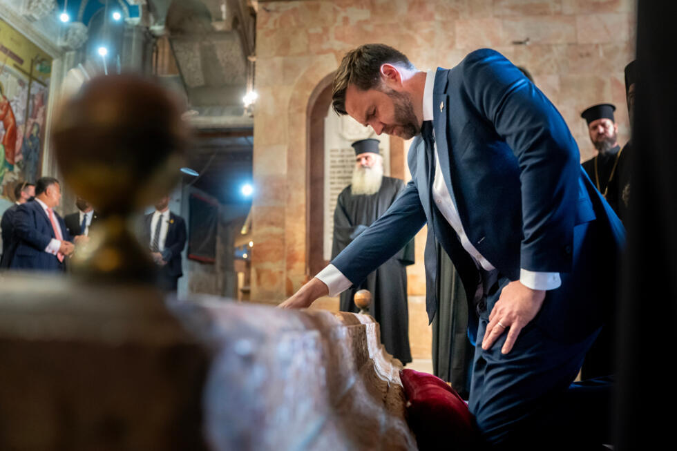 US Vice President JD Vance tours the Church of the Holy Sepulchre in the Old City of Jerusalem on October 23, 2025.