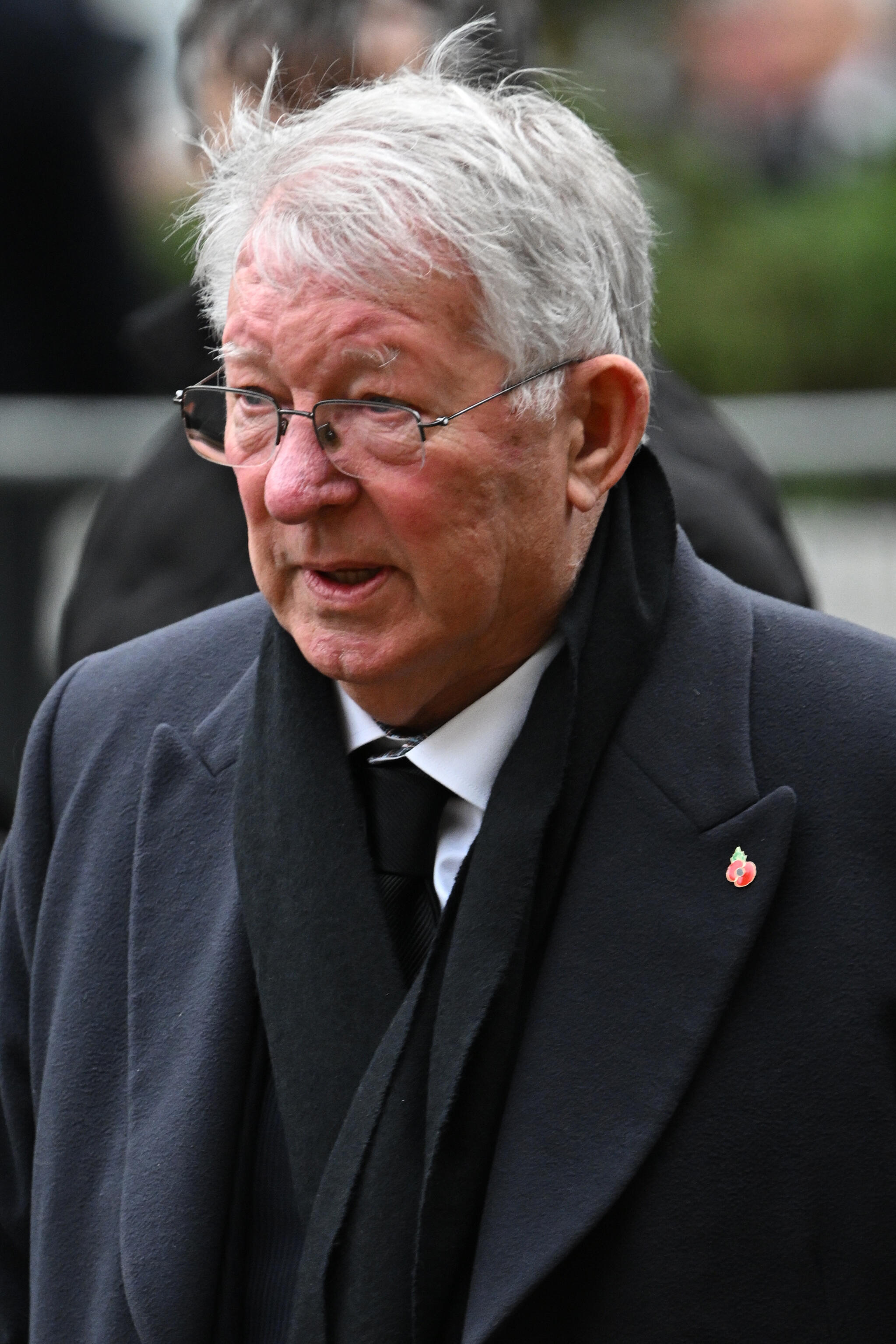 Former Manchester United manager Alex Ferguson arrives at Manchester Cathedral to attend the funeral of Bobby Charlton